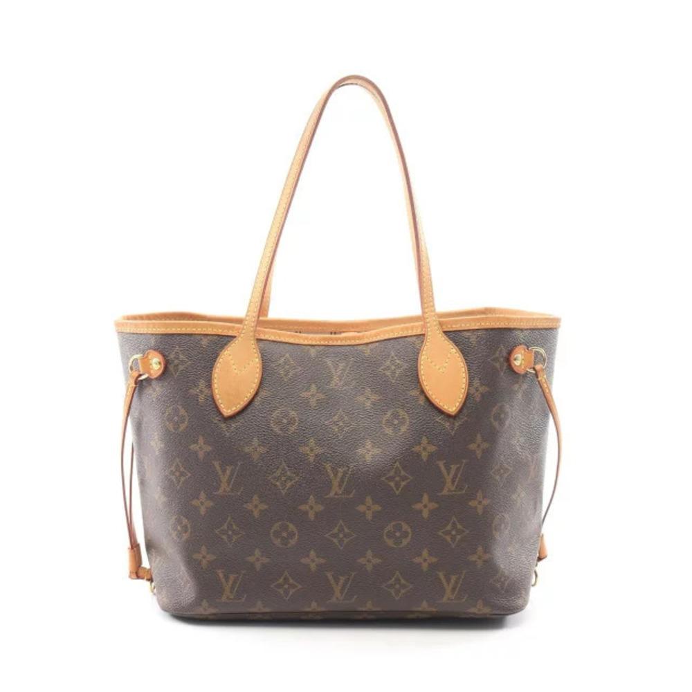 Louis Vuitton Neverfull Tote Bag Canvas Leather Monogram Brown